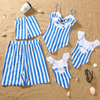 Maillot de Bain Rayé Bleu et Blanc (1 pièce)