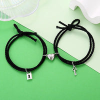 Bracelet Amoureux Aimanté Noir