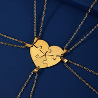 Collier Coeur 4 Pcs à partager or