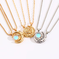 Collier Double Soleil Lune