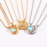 Collier Double Soleil Lune