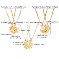 Collier Double Soleil Lune