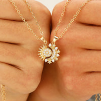 Collier Double Soleil Lune