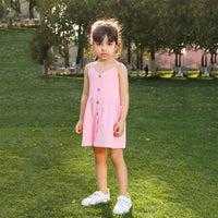 Robe boutonnière fille rose
