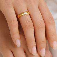 Alliance Acier Femme Or