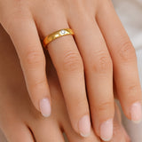 Alliance Acier Femme Or