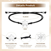 Bracelet d'Amitié Puzzle Personnalisé (2 à 5 Pcs)