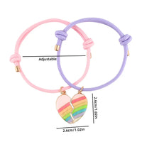 Bracelet Coeur Arc-en-Ciel pour 2