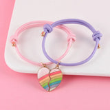 Bracelet Duo Coeur Arc-en-ciel