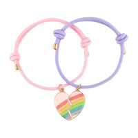 Bracelet Arc en Ciel Coeur pour 2 filles