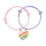 Bracelet Arc en Ciel Coeur pour 2 filles