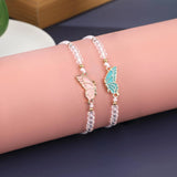 bracelet papillon bleu rose