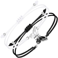 bracelet papillon noir et blanc