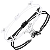 bracelet papillon noir et blanc