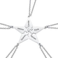 Collier Amitié pour 5 Argent Personnalisé