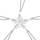 Collier Amitié pour 5 Argent Personnalisé