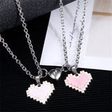 Collier Coeur Pixel Couple