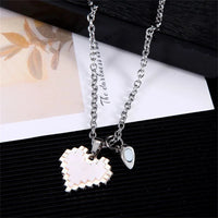 Collier Coeur Pixel Couple