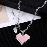 Collier Coeur Pixel Couple