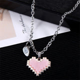 Collier Coeur Pixel Couple