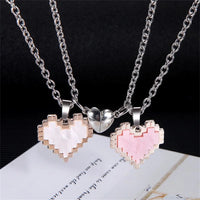 Collier Coeur Pixel Couple