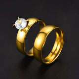 Duo solitaire alliance or jaune acier