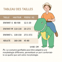 Costume Dinosaure Gonflable Adulte Enfant