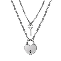Pendentif Cadenas avec Clé argenté