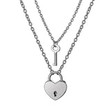 Pendentif Cadenas avec Clé argenté
