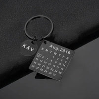 porte clé calendrier noir