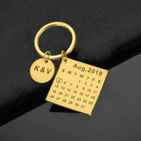 Porte clé calendrier or 