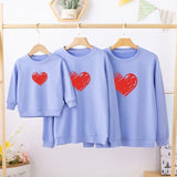 sweat bleu coeur rouge