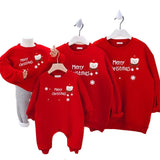 Pull Parent Bébé Rouge Noel