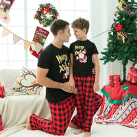 pyjama noel pere fils rouge noir