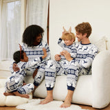 pyjama motifs de noël blanc bleu