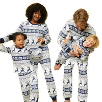 Pyjama Noël Blanc Bleu à Motifs