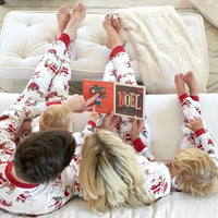 pyjama noël adulte enfant rouge blanc