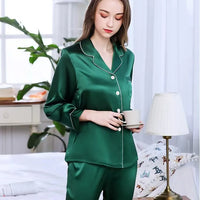 pyjama satin vert sapin