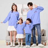 Sweat bleu famille