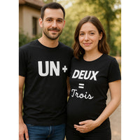 t-shirt annonce grossesse 1+2=3