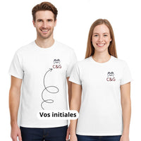T-Shirt Couple Brodé
