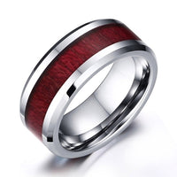 bague acier bois homme