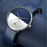 Montre cuir et acier inoxydable