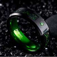 bague carbone noire homme