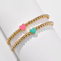 bracelet coeur 2pcs perle