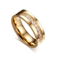 bague anneau acier femme strass