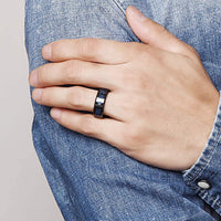 bague tungstene noire homme