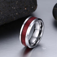 bague bois argent homme