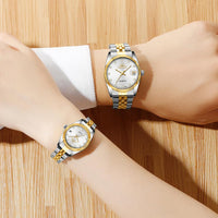 Montre couple argent et or