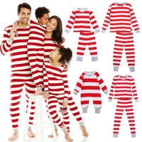 Pyjama rayé rouge et blanc